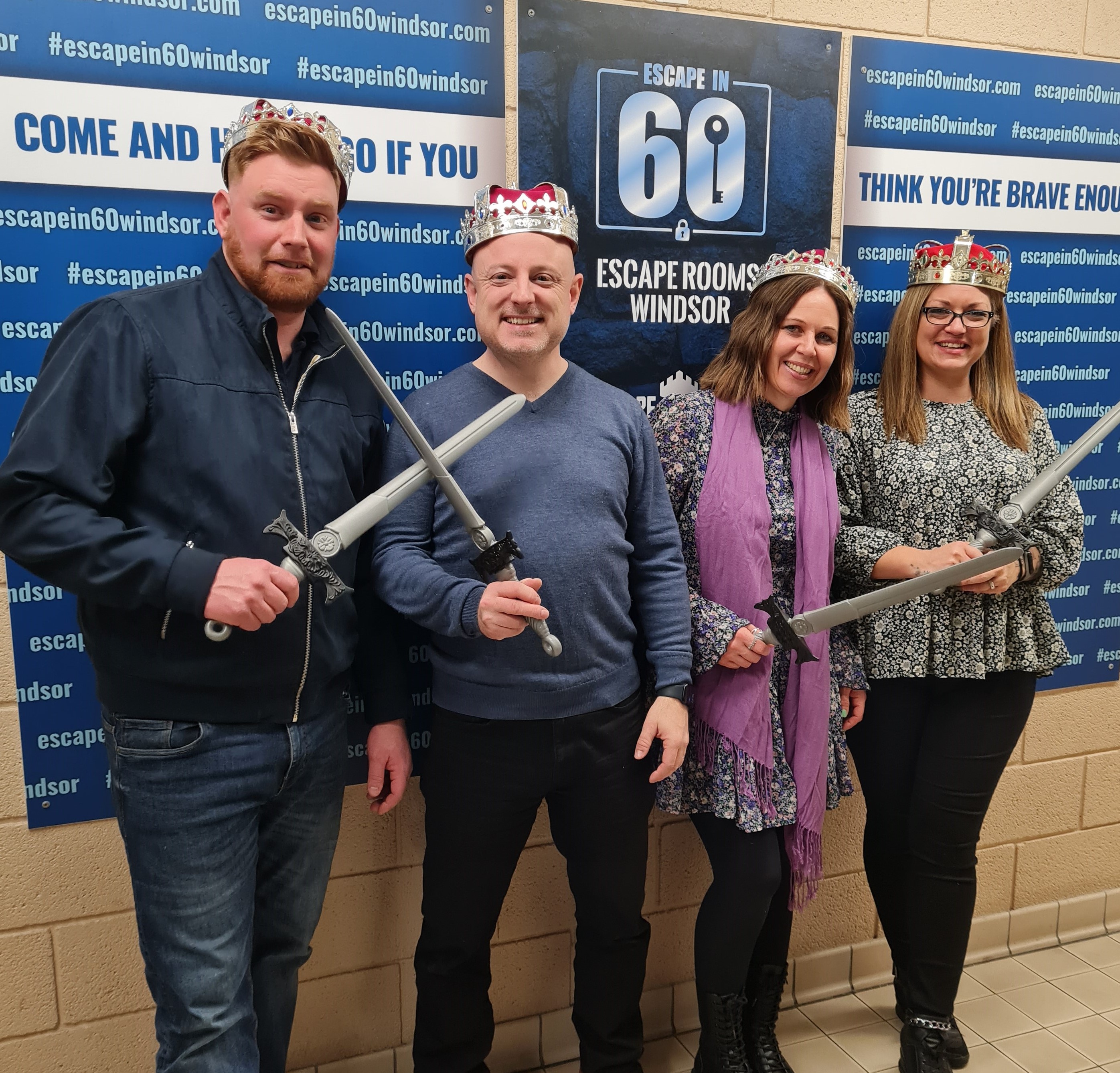 Girls having fun at escape room